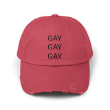 GAY GAY GAY Distressed Cap in 6 colors