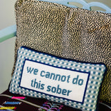 Sober Needlepoint Pillow
