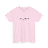 SHE/HER TEE BY CULTUREEDIT AVAILABLE IN 13 COLORS