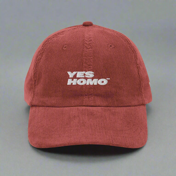 Yes Homo Vintage Corduroy Hat in Burgundy