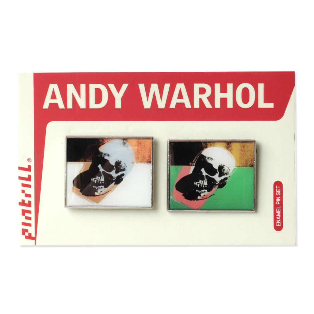 Andy Warhol Skulls White Green Pin Set