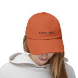 THEY/THEM Distressed Cap in 6 colors