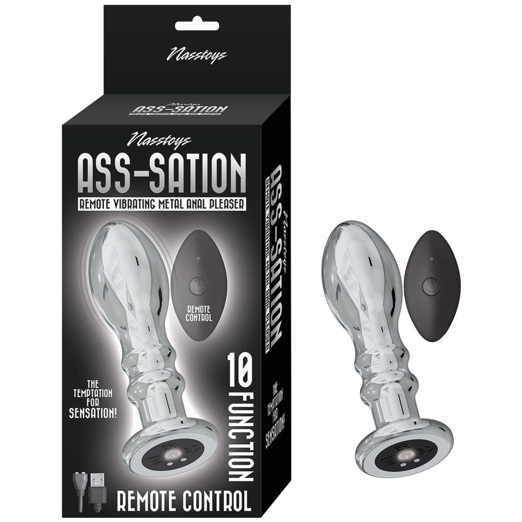 ASS-SATION REMOTE VIBRATING METAL ANAL PLEASER-SILVER