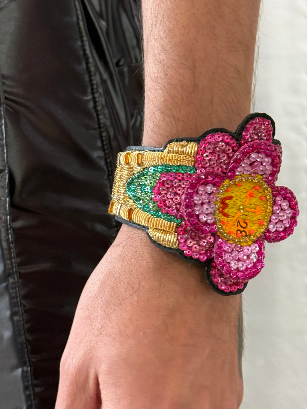 FLOWER POWER WATCH BRACELET by Walter Van Beirendonck