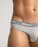 TEAMM8 Cotton Classic Brief - Grey Marle