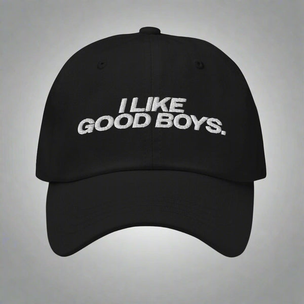 I Like Good Boys Dad Hat by YES HOMO in Black