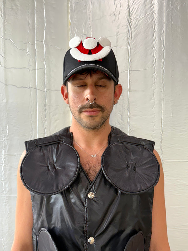 Smiley Cap in Black by Walter van Beirendonck