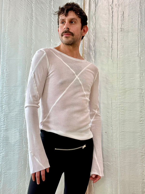 Jordanluca BLUES LONGSLEEVE TOP WHITE