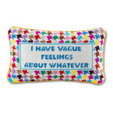 Vague Feelings Needlepoint Pillow