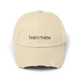 THEY/THEM Distressed Cap in 6 colors