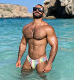 Mounderwear Swim Brief Pride White