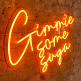 'gimme Some Suga' Orange Neon Led Wall Mountable Sign
