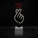 Neon 'finger Heart' Sign