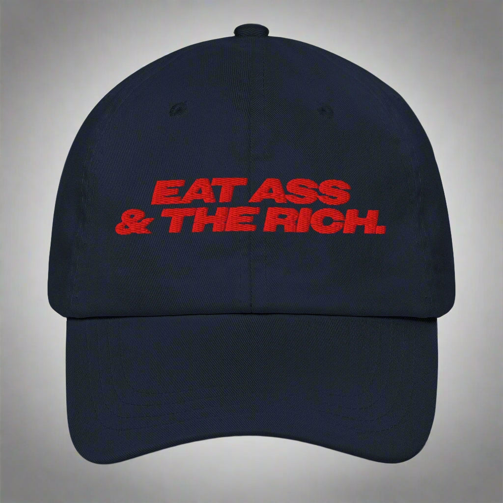 Eat Ass & the Rich Dad Hat by YES HOMO in Navy