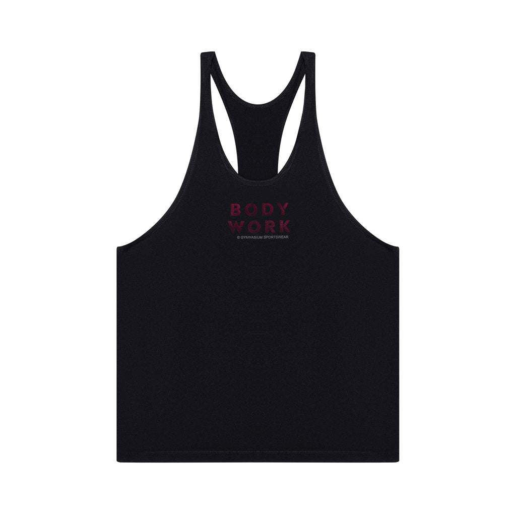 GYMNASIUM THE BODY WORK STRINGER TANK BLACK WITH MAROON