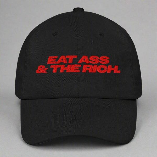 Eat Ass & the Rich Dad Hat by YES HOMO in Black