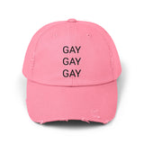 GAY GAY GAY Distressed Cap in 6 colors