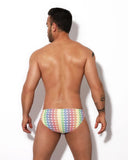 Mounderwear Swim Brief Pride White