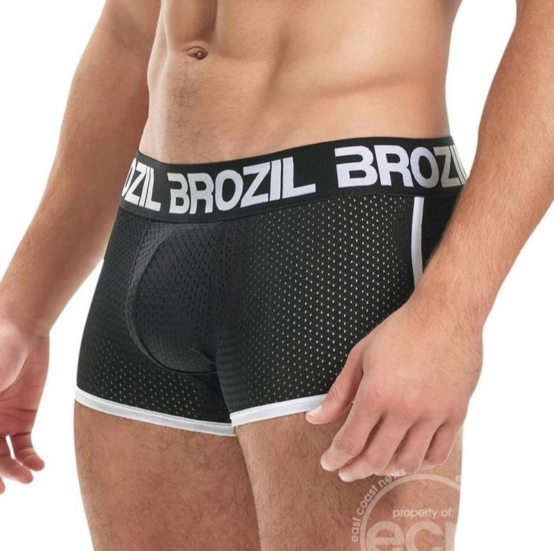 Brozil Ultra Glute and Bulge Enhancing Mesh Trunk Black
