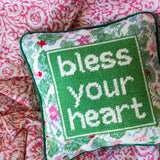 Bless Your Heart Needlepoint Pillow
