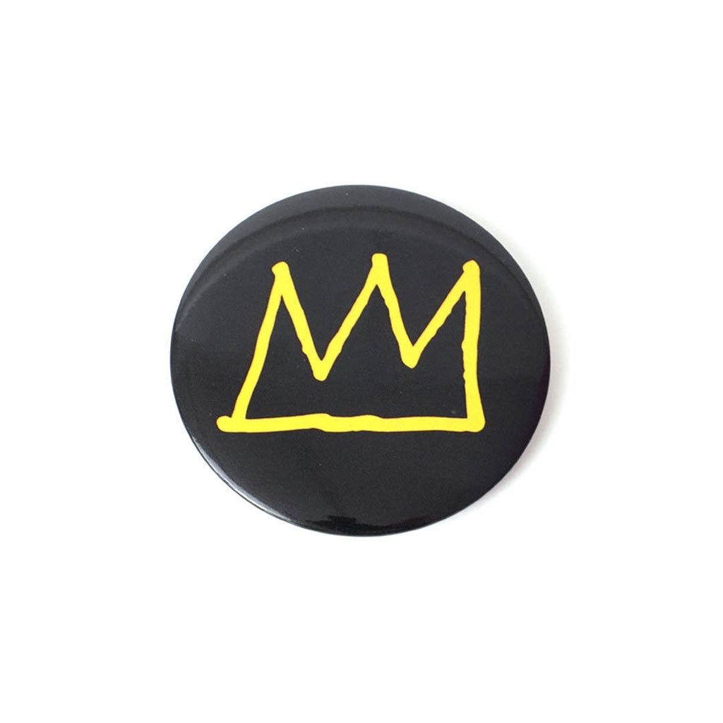 Jean-Michel Basquiat Black Crown Button