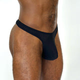 Alfons Dovana Black Mesh Thong