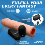 JOCK Enhancers Vibrating Penis Extension w/ Remote - Light