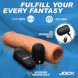 JOCK Enhancers Vibrating Penis Extension w/ Remote - Medium