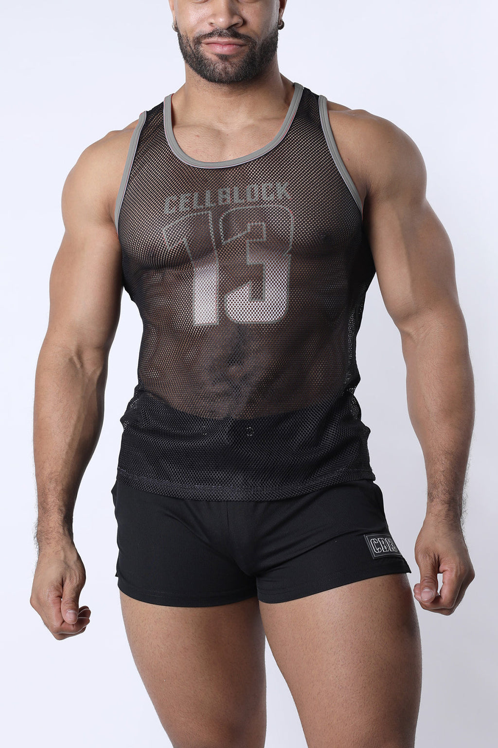 CELLBLOCK 13 Chain Reaction Mesh Tank Top - Gray