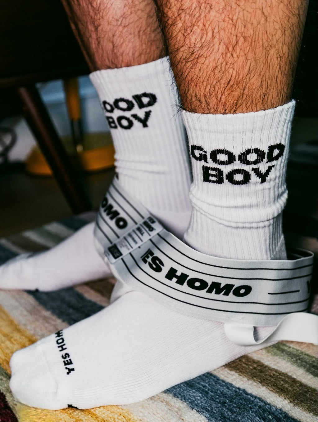 Good Boy Socks by YES HOMO - White