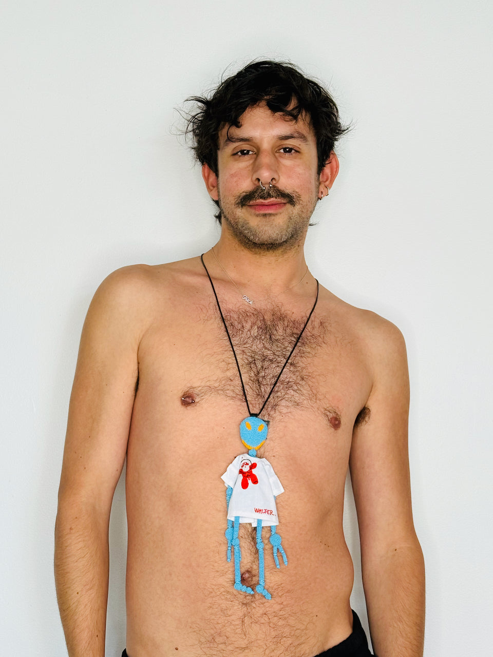Walter Van Beirendonck Walter Doll + T Necklace in Blue
