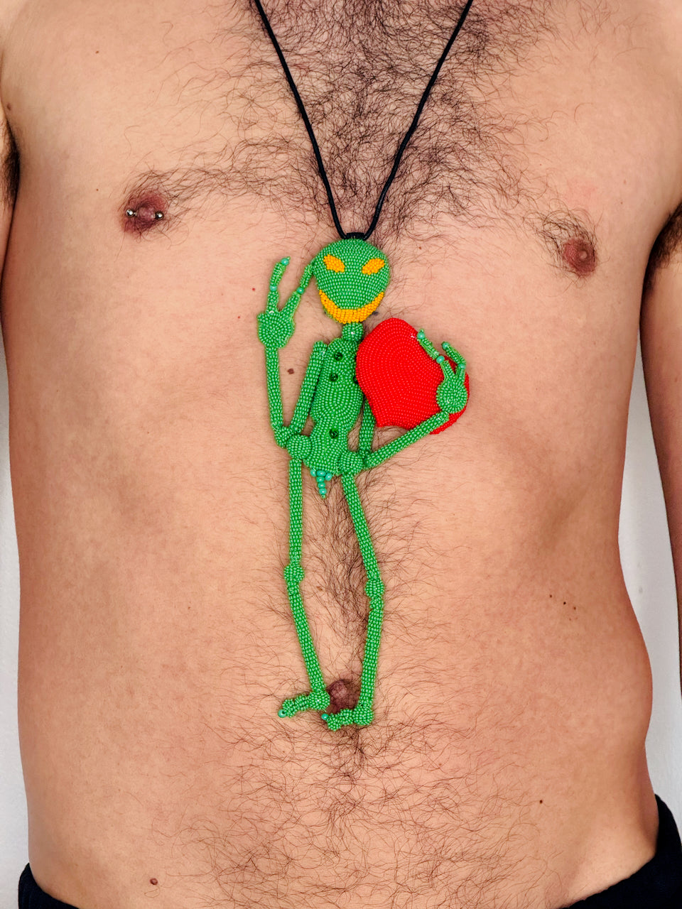 Walter Van Beirendonck Peace Alien Necklace in green