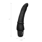 Powercocks 7" Slim Anal Realistic Vibrator Black