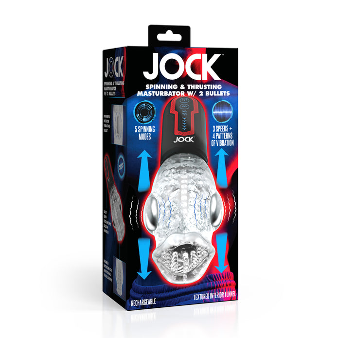 JOCK Spinning & Thrusting Masturbator with 2 Bullets