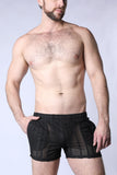 TIMOTEO Sicily Crochet Mesh Short - Black