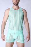 TIMOTEO Sicily Crochet Tank Top - Turquoise