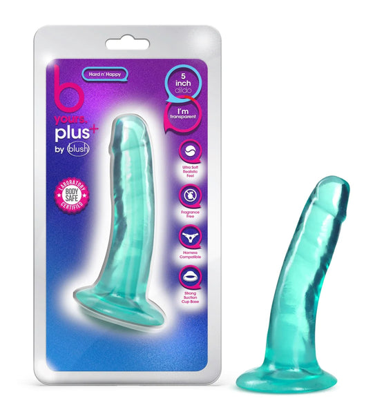 B yours plus hard n' happy realistic g-spot teal 5.5-inch long dildo   CULTUREEDIT