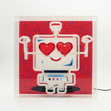 Robot Large Glass Neon Box Sign