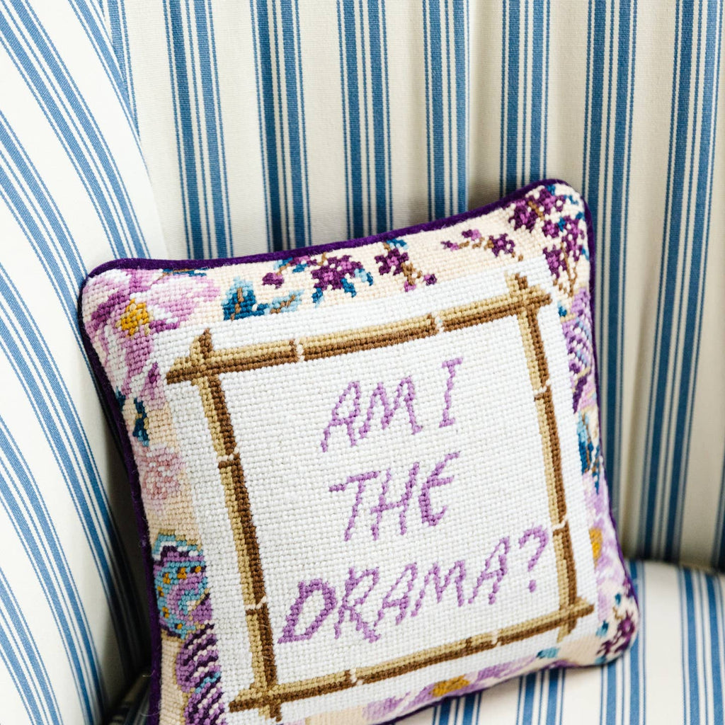 Drama Needlepoint Pillow