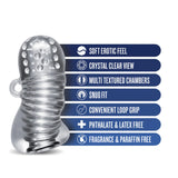 Rize Squeezy Multi-Textured Chamber Squeezable Clear Stroker