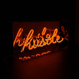 'hustle' Acrylic Box Neon Light