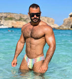 Mounderwear Swim Brief Pride White