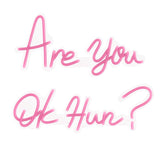 'are You Ok Hun?' Pink Neon Led Wall Mountable Sign