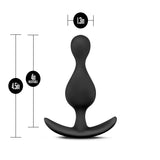 Anal Adventures Platinum Wave Black 4.5-Inch Anal Plug