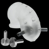 Oxballs Airlock Electro Air-Lite Vented Silicone Chastity - Clear Ice