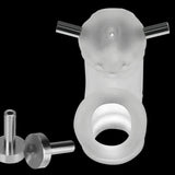 Oxballs Airlock Electro Air-Lite Vented Silicone Chastity - Clear Ice