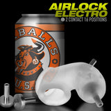 Oxballs Airlock Electro Air-Lite Vented Silicone Chastity - Clear Ice