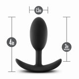 Anal Adventures Platinum Vibra Slim Black 4-Inch Anal Plug