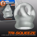 Oxballs Tri-Squeeze Silicone 3-Ring Ball Stretching Sling - Clear Ice