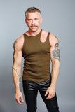 K.NGSLEY "ROMAIN" TANK TOP DARK OLIVE